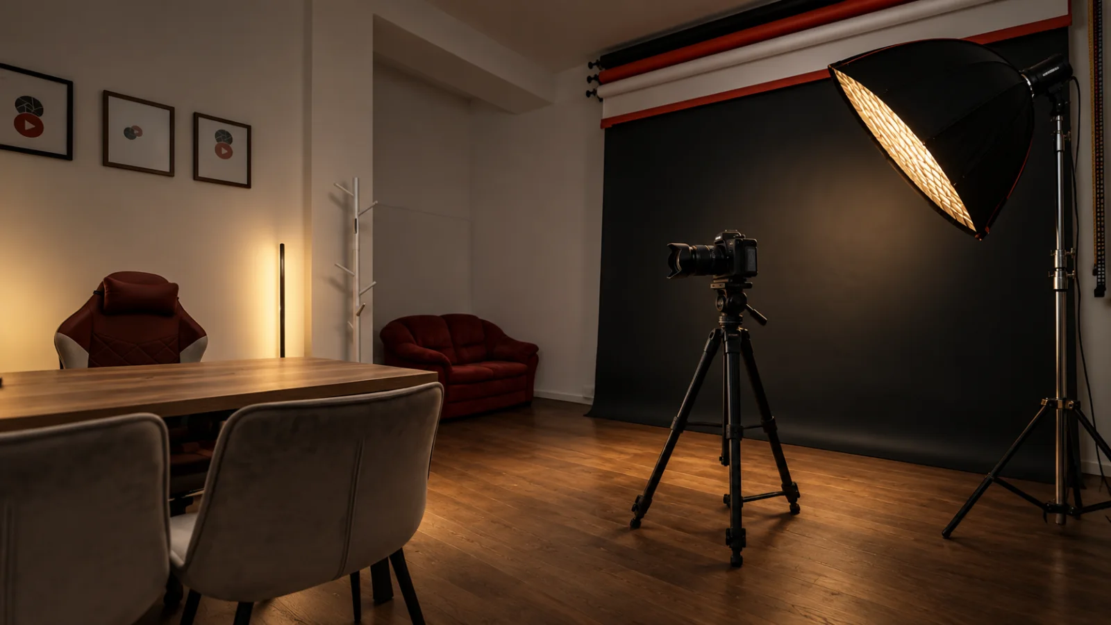 Set fotografico essenziale nello studio Filter